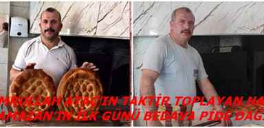 EMRULLAH ATAÇ’IN TAKTİR TOPLAYAN HAYRI RAMAZAN’IN İLK GÜNÜ BEDAVA PİDE DAĞITTI