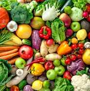 Assortment of  fresh fruits and vegetables