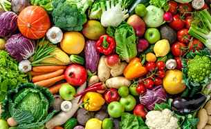 Assortment of  fresh fruits and vegetables